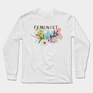 Feminist Floral Art Long Sleeve T-Shirt